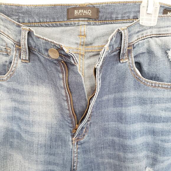 Buffalo David Bitton Womens Ivy Crop Jeans Size 31 High Rise Distressed Straight - Picture 4 of 9